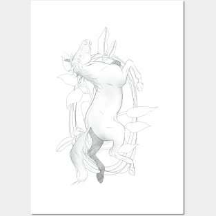 Abstract Sketch Line Horse Composition Posters and Art